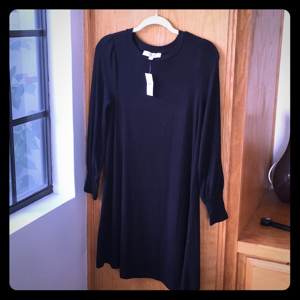 Brand New with tags!! LOFT Black sweater dress.